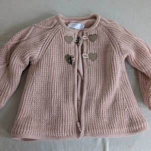 Mayoral Pink Knit Kids Jacket with Heart Accents